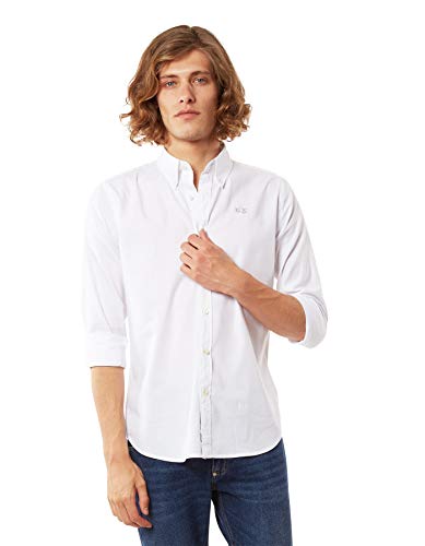 La Martina Leon Camisa Casual, Blanco (Optic White 00001), Medium para Hombre
