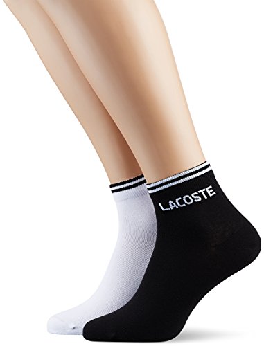 Lacoste Sport RA8495 Calcetines, Negro (Noir/Blanc), 40 (Talla del fabricante: 4) (Pack de 2) para Hombre