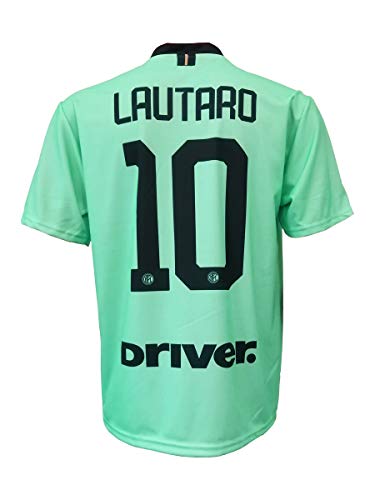 L.C. Sport segunda camiseta Inter Lautaro Martinez 10 réplica autorizada para niño (tallas 2 4 6 8 10 12) Adulto (S M L XL) Leer Notas, Verde, X-Large