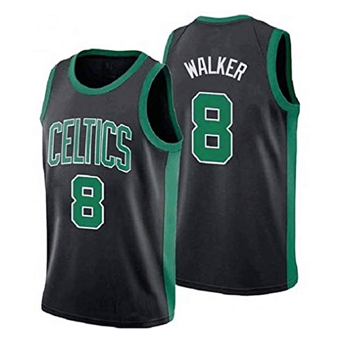 Lvlo Baloncesto Desgaste Camiseta de Entrenamiento, Boston Celtics # 8 Kemba Walker, Tops Camisetas sin Mangas (Color : Negro, Size : M)
