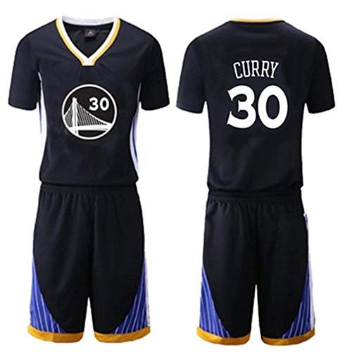 NBA Baloncesto Ropa Traje Masculino Golden State Warriors Negro Camiseta con el número 30 Curry, Nº 35, Durant, 11 Thompson, Green No. 23 Basketball Vest (Color : Black vest30, Size : L)