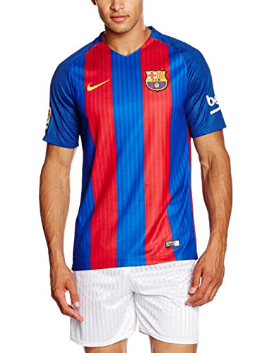 NIKE 776850-481 Camiseta Fútbol Club Barcelona, Hombre, Azul/Rojo/Dorado, S