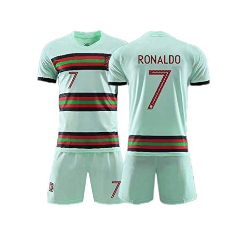 PAOFU-Hombres Niño Cristiano Ronaldo CR7 Fan Soccer Jersey Conjuntos,Camisetas y Pantalones Cortos de Portugal Football Team Football Jersey #7,Verde,S