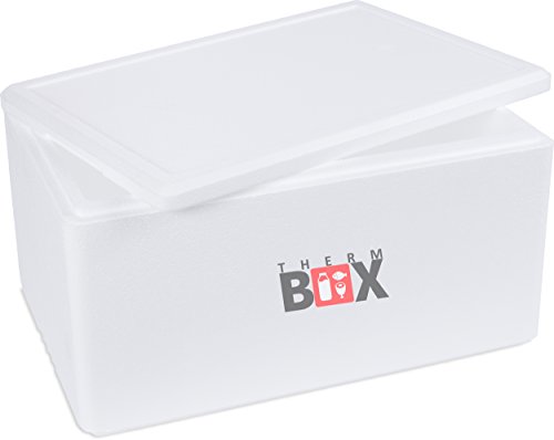 Poliestireno Caja blanco aislante Caja térmica Caja nevera caliente caja 59,5 x 39,5 x 32 cm – 46,59 litros.