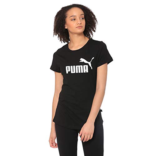 PUMA ESS Logo tee Camiseta, Mujer, Negro (Cotton Black), M