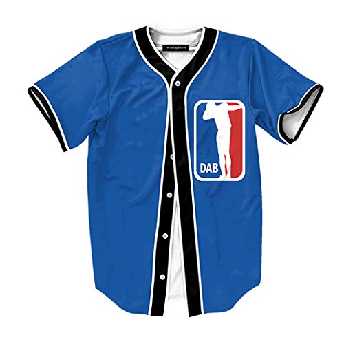 Raylans Camisa de béisbol casual para hombre con estampado floral 3D, de manga corta, con botones, Hombre, BRT-MC011-Color4-2XL, Color4, UK XL(Tag 2XL)