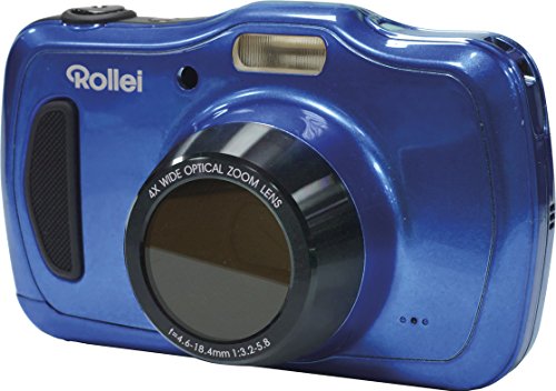 Rollei Sportsline 100 - Cámara digital de 20 megapíxeles (Zoom x4, pantalla LCD de 2.7", función vídeo HD 720p, estanco al agua hasta 10 metros) - Azul