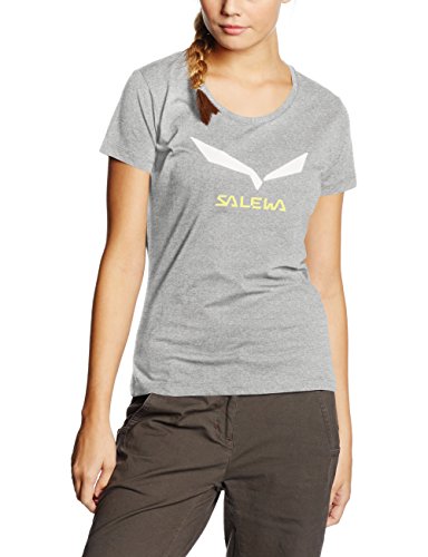 SALEWA Solidlogo 2 CO W S/S tee Camiseta de Manga Corta, Mujer, Gris (Grey Melange), 48/42