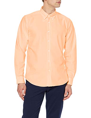 Scalpers New Oxford BD - Camisa para Hombre, Talla 42, Color Naranja