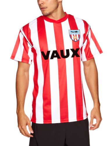 Score Draw Official Retro Sunderland - Camiseta de fútbol para Hombre, tamaño S, Color Rojo/Blanco