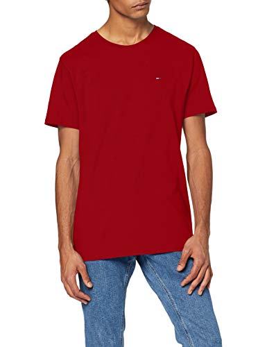 Tommy Hilfiger TJM Essential Solid tee Camisa, Rojo (Wine Red), S para Hombre