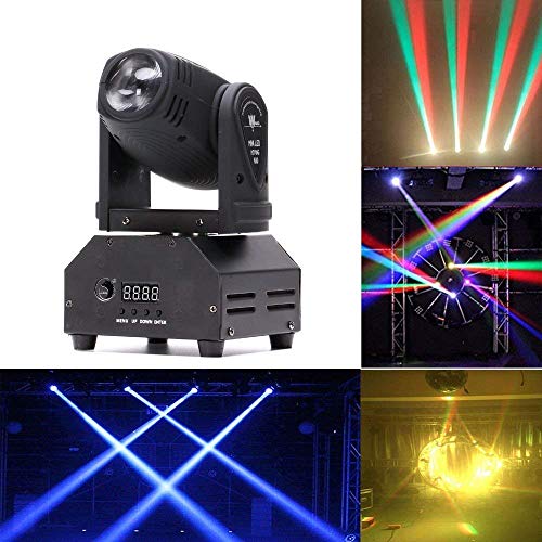 UKing Luz de Escenario 7 LED Lámpara Mover Cabeza 7x10W de 4 Colores RGBW con 5 Modo de Control para Disco,Bar,Fiesta(con Control Remoto) (XGS)
