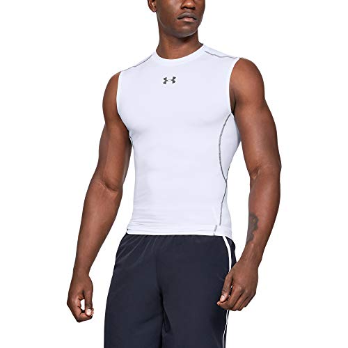 Under Armour UA Heatgear Armour Sleeveless Camiseta Sin Mangas, Hombre, Blanco (White/Graphite 100), M