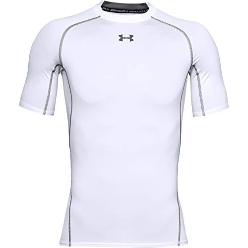 Under Armour UA Heatgear Short Sleeve Camiseta, Hombre, Blanco (White/Graphite 100), L