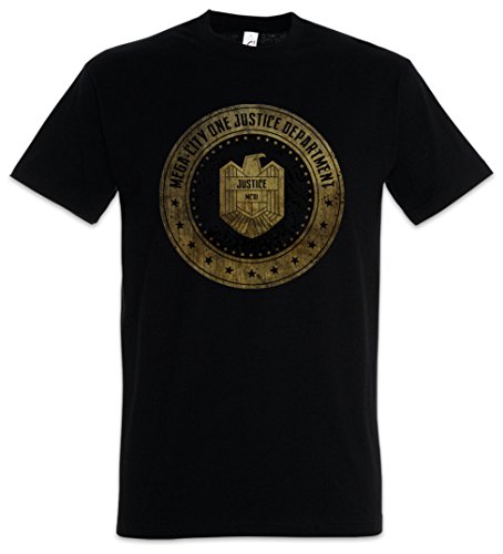 Urban Backwoods Mega City One Justice Dept Logo I Camiseta De Hombre T-Shirt Negro Talla XL