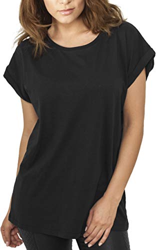 Urban Classics Ladies Extended Shoulder tee, Camiseta para Mujer, Negro,  XL