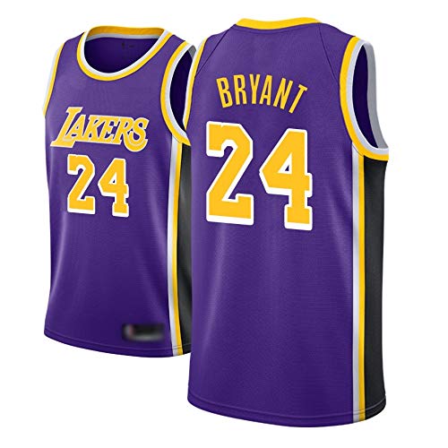 WOLFIRE SC Camiseta de Baloncesto para Hombre, NBA, Los Angeles Lakers #8#24 Kobe Bryant. Bordado Swingman Transpirable y Resistente al Desgaste Camiseta para Fan (Morada, L)