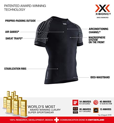 X-Bionic M/C Invent Round Neck Camiseta, Hombre, Negro, XL