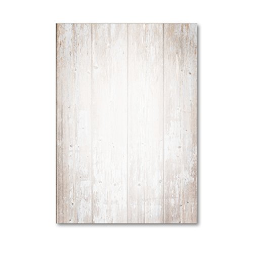 1 Set papel de carta con diseño de madera dv_210, ambos lados, DIN A4, 50 hojas de papel, para invitación, cumpleaños, cartas de restaurante