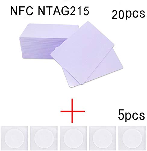 20pcs NFC NTAG215 Tarjeta+5pcs NTAG215 Tags se puede usar Tagmo DIY Amiibo y también es compatible con todos los teléfonos inteligentes y dispositivos con NFC