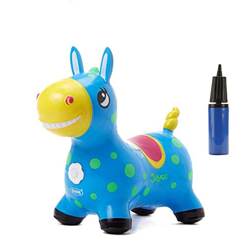Baobe Horse Rody, Caballo para Saltar Bomba Inflable Incluida, Caballo Inflable, Caballo Rody Caballo de Salto para Niños con el Mejor Caucho Ecológico (Azul)