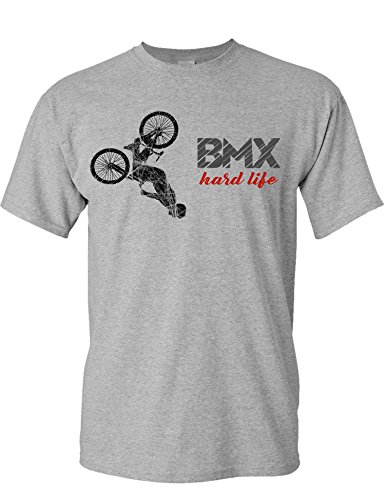 Camiseta de Bicileta: BMX Hard Life - Regalo para Ciclistas - Bici - BTT - MTB - Mountain-Bike - Downhill - Regalos Deporte - Camisetas Divertida-s - Ciclista - Retro - Fixie-Bike Shirt (M)
