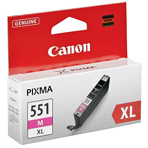 Canon CLI-551XL M Cartucho de tinta original Magenta XL para Impresora de Inyeccion de tinta Pixma MX725-MX925-MG5450-MG5550-MG5650-MG6350-MG6450-MG6650-MG7150-MG7550-iP7250-iP8750-iX6850