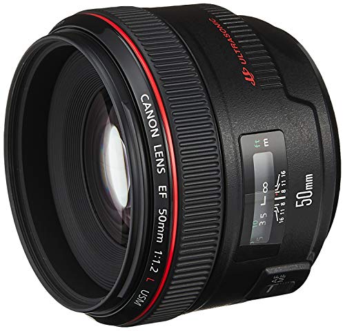 Canon EF 50mm f/1.2L USM - Objetivo para Canon (Distancia Focal Fija 50mm, Apertura f/1.2-16, diámetro: 72mm) Negro