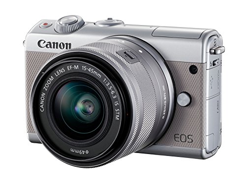 Canon EOS M100 - Cámara Evil compacta de 24.2 MP (LCD, FHD, Bluetooth, WiFi/NFC, Dual Pixel AF, DIGIC 7) Gris - Kit Cuerpo con Objetivo EF-M 15-45 mm