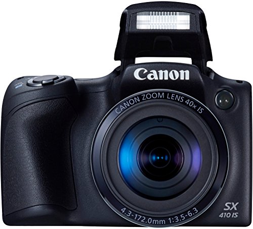 Canon PowerShot SX410 IS - Cámara compacta de 20 MP (Pantalla de 3", Zoom óptico 40x/80x, estabilizador óptico, grabación de vídeo HD), Negro