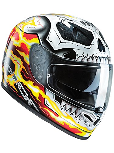 Casco Moto Hjc Marvel Fg-St Ghost Rider Rojo-Amarillo (S , Rojo)