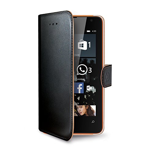 Celly WALLY funda para teléfono móvil Folio Negro - Fundas para teléfonos móviles (Folio, Microsoft, Lumia 430, Negro)