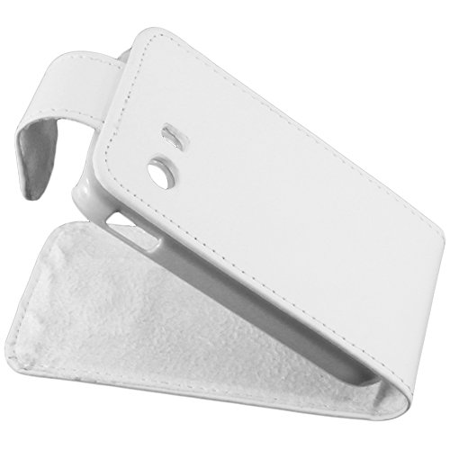 ebestStar - Funda Compatible con Samsung Galaxy Y S5360 Carcasa Abatible PU Cuero, Ultra Slim Case Cover, Blanco [Aparato: 104 x 58 x 11.5mm, 3.0'']