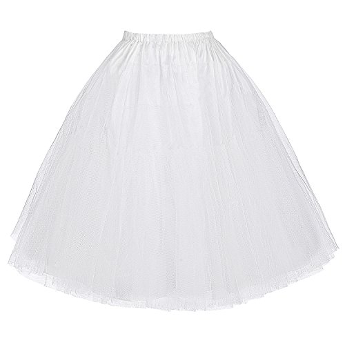 Enaguas Belle Poque®, estilo retro, vintage, para vestido White(BP56-2) Small