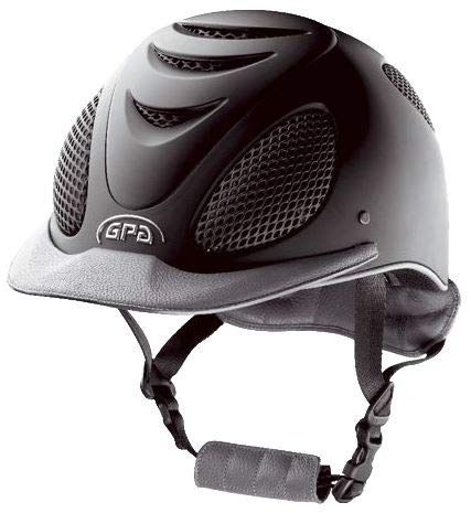GPA Speed Air Leather Casco de hípica, todas las estaciones, color  - schwarz/grau Leder, tamaño 58 cm