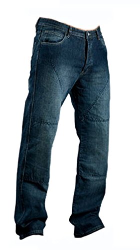 Juicy Trendz Hombre Motocicleta Pantalones Moto Pantalón Mezclilla Jeans con Protección Aramida Azul