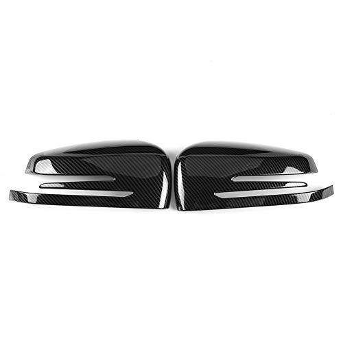 KIMISS Tapa del espejo retrovisor ，Cubierta de la tapa del espejo retrovisor del coche para A B C E GLA Clase W204 W212, Fibra de carbono （Negro）