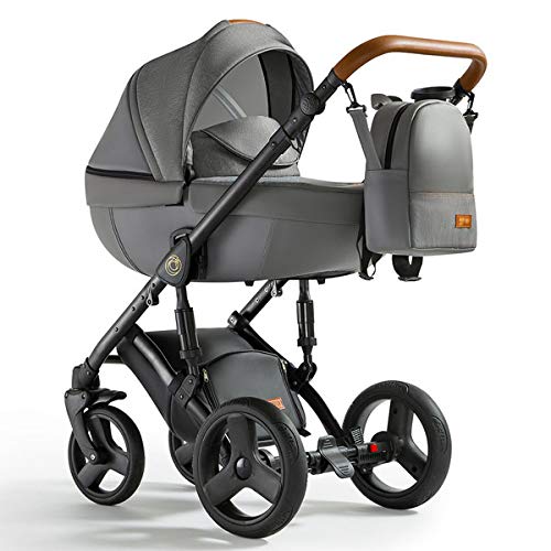 Krausman Nexxo Gray - Cochecito 3 en 1 para bebés, diseño deportivo, fabricado en Alemania