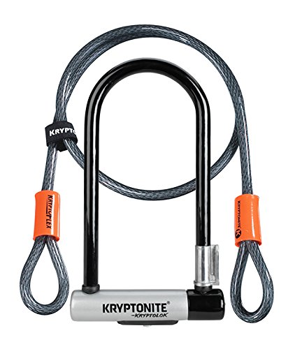 Kryptonite (001966/001072 Antirrobo U kryptolok Standard W/Flex Cable Y Flexframe Bracket (102x229) Candado, Calidad, Hombres, Negro, Talla única