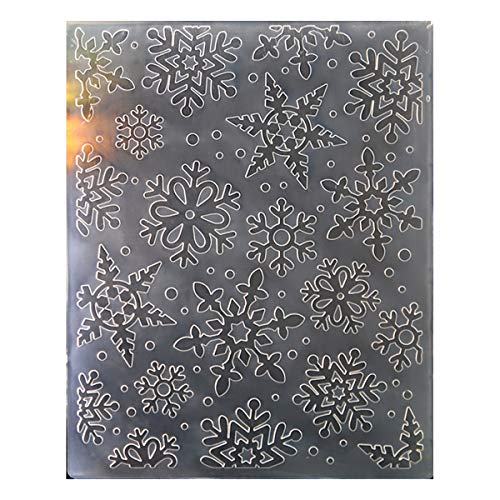 Kwan Crafts - Carpetas de plástico para tarjetas de Navidad, copo de nieve, para álbumes de recortes y otras manualidades de papel, 12,1 x 15,2 cm