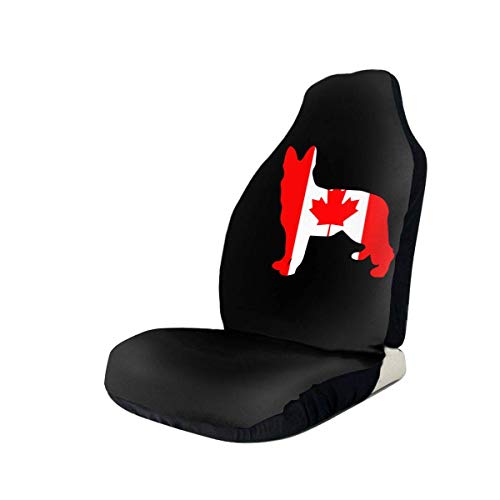 Little Yi Las fundas de los asientos de automóvil con bandera de Canadá del pastor alemán se ajustan a la mayoría de los automóviles