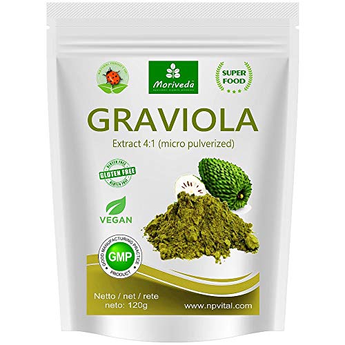 MoriVeda® - Graviola en polvo Extracto de 360g 4:1 polvo de fruta altamente concentrado, producto de calidad (1x120g)