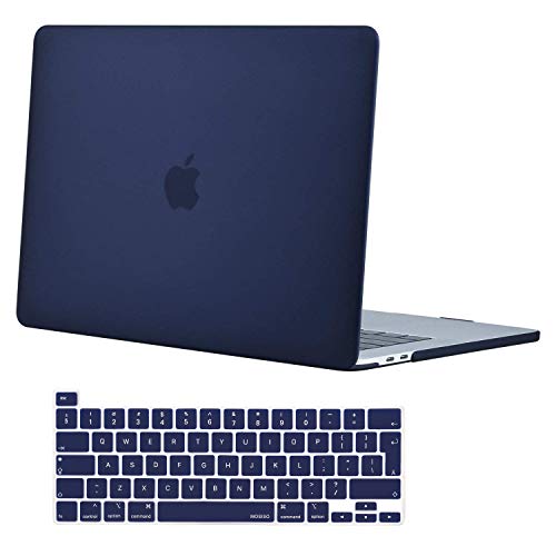MOSISO Funda Dura Compatible con 2020 2019 MacBook Pro 16 Pulgadas con Touch Bar A2141, Ultra Delgado Carcasa Rígida Protector de Plástico con Cubierta de Teclado, Azul Marino