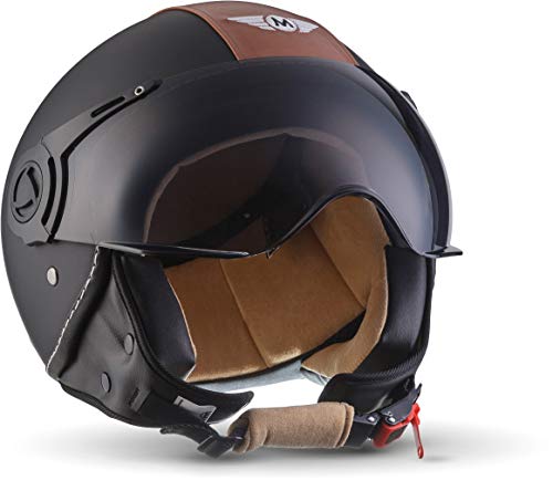Moto Helmets H44 - Helmet Casco de Moto, Negro/Vintage Negro, XS (53-54cm)