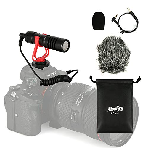 Moukey MCm-1 Micrófono Universal para Videocámaras/Cámara Canon EOS/Nikon Digital SLR/Android Smartphones/Mac Tablet