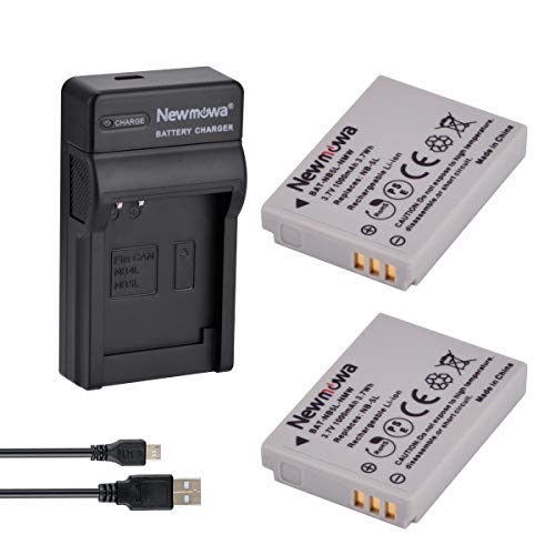 Newmowa NB-5L Batería (2-Pack) y Kit Cargador Micro USB portátil para Canon NB-5L and Canon PowerShot S100, S110, SD700 IS, SD790 IS, SD800 IS, SD850 IS, SD870 IS, SD880 IS