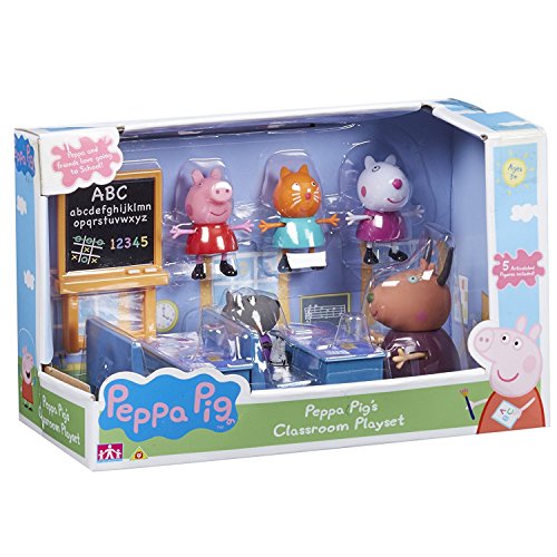 Officel Peppa Pig Playset De La Salle De Classe - Madame la Gazelle & Peppa Pig personnalités dont Peppa Pig & Amis