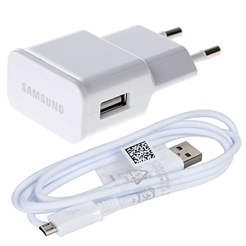 Original Blanco 2000 mAh (2 Amp) Samsung USB Micro 2 Pin Cargador de Red Empaquetado Granel Apto para Samsung Galaxy Tab E 9.6