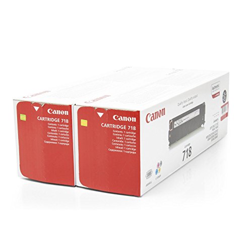 Original de tóner compatible con Canon I-Sensys LBP 7660 CDN Canon 718BK 2662B005, 2662b005aa – 2 x Premium cartucho de impresora – Negro – 3400 páginas