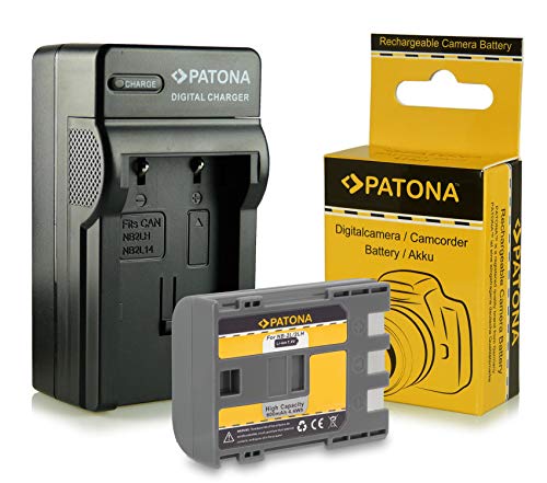PATONA 3en1 Cargador + Batería NB-2L / BP-2L5 compatible con Canon PowerShot G7 G9 EOS 350D 400D MV830 MV850i Legria HF R106